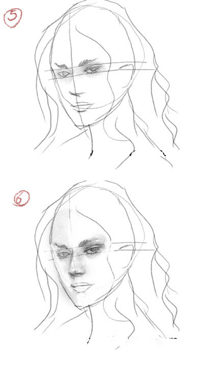 400x720 How To Sketch A Womans Head Online Drawing Lessons - Sketch Of Womans Face