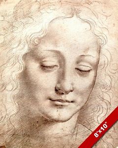 240x300 Leonardo Da Vinci Sketch Painting Beautiful Womans Face Real - Sketch Of Womans Face