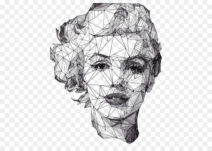 900x640 Portrait Drawing Geometry Artist Illustration - Sketch Of Womans Face