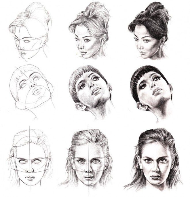 660x684 How To Draw A Womans Face And Neck Eyes 1 - Sketch Of Womans Face