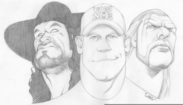 600x345 Draw Wwe Superstars Free Images - Sketch Of Wwe Superstars