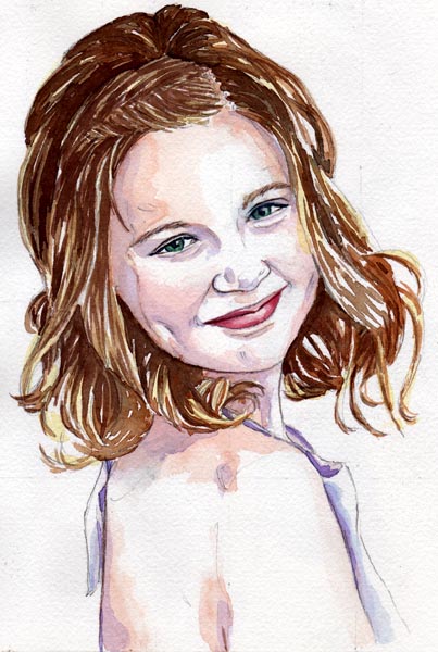 403x600 Sketch Young Girl Smile Lg - Sketch Of Young Girl