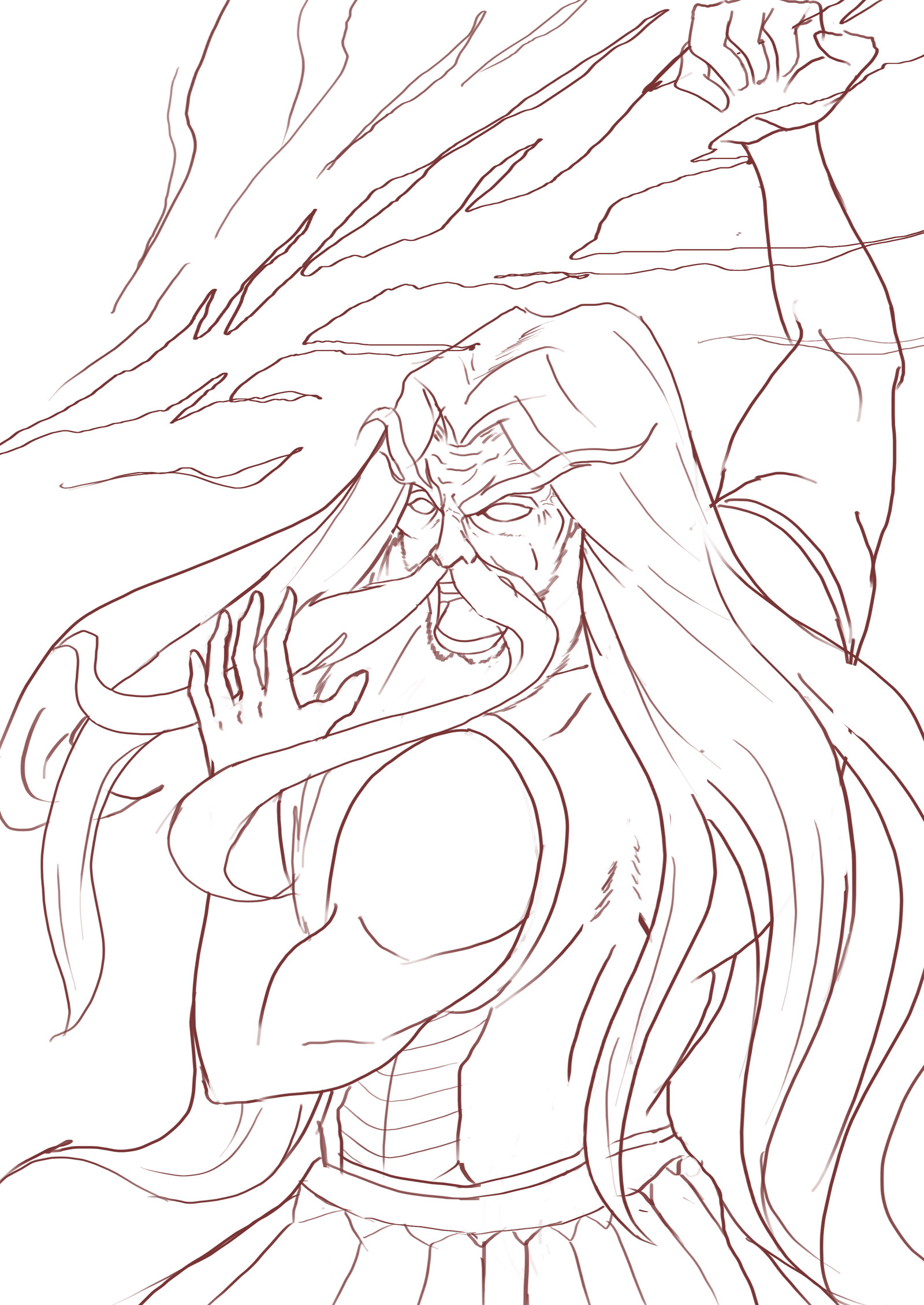 1600x2259 Zeus Sketch By Milars - Sketch Of Zeus