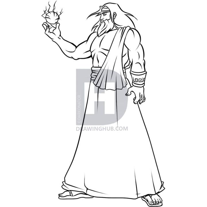 720x720 How To Draw Zeus, Step By Step, Drawing Guide, By Darkonator - Sketch Of Zeus