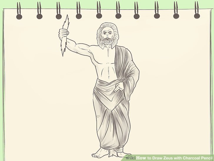 728x546 How To Draw Zeus With Charcoal Pencil 9 Steps (With Pictures) - Sketch Of Zeus
