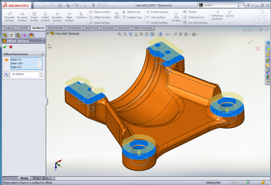 Solidworks спроецировать эскиз на поверхность