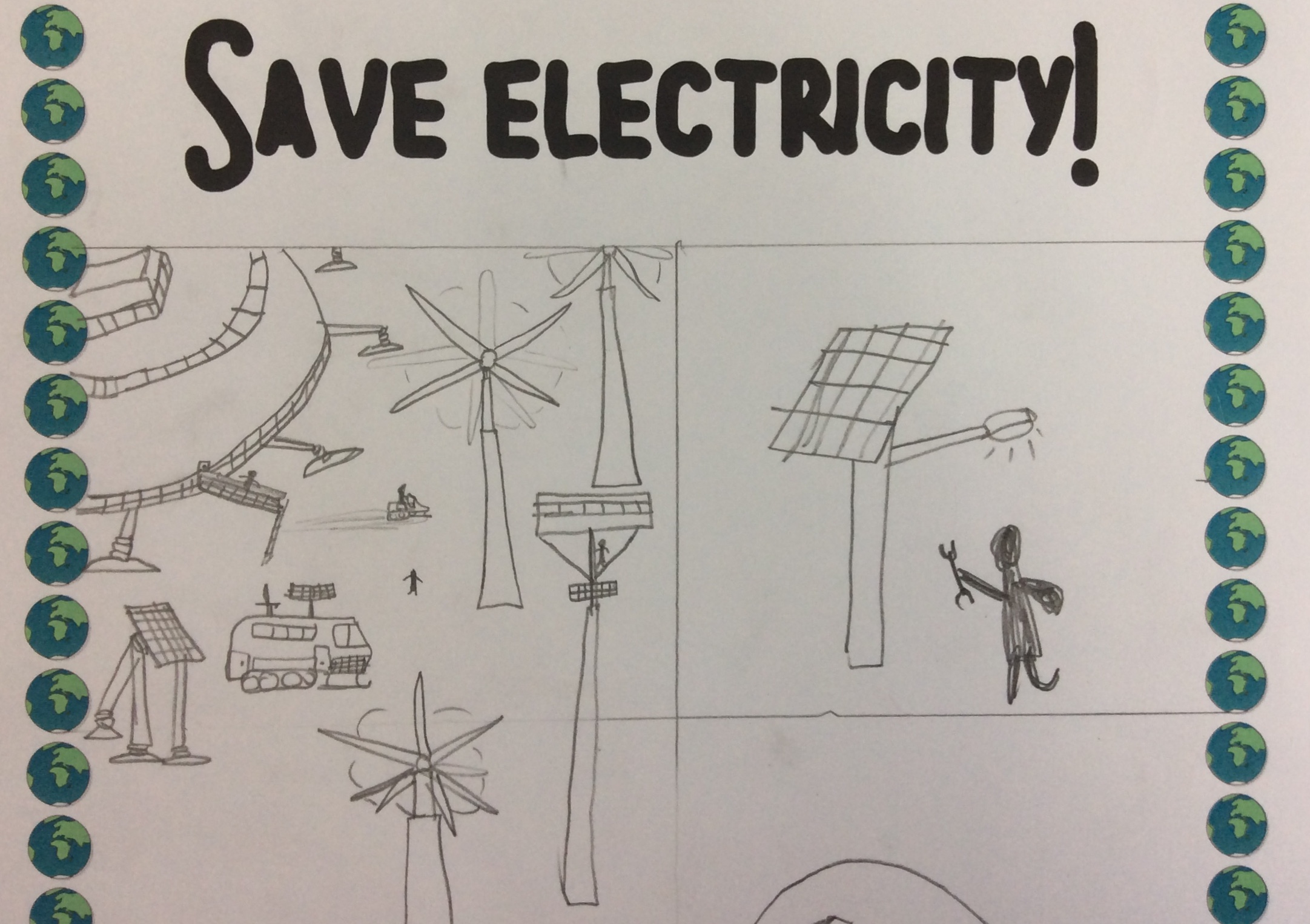 2163x1526 Year 2 Make Save Electricity Posters Assumption College English - Sketch On Save Electricity