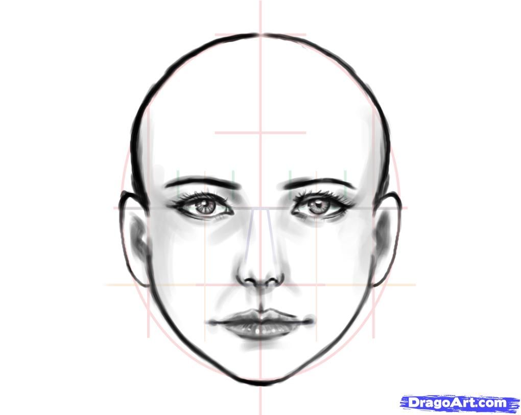 1020x812 How To Draw A Human Face, Step By Step, Faces, People, Free Online - Sketch Online