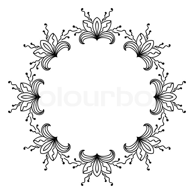 800x800 Sketch Style Round Floral Ornament Stock Vector Colourbox - Sketch Ornament