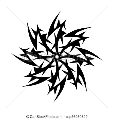 450x470 Tattoo Tribal Vector Design Sketch. Simple Circle Art Logo Black - Sketch Ornament