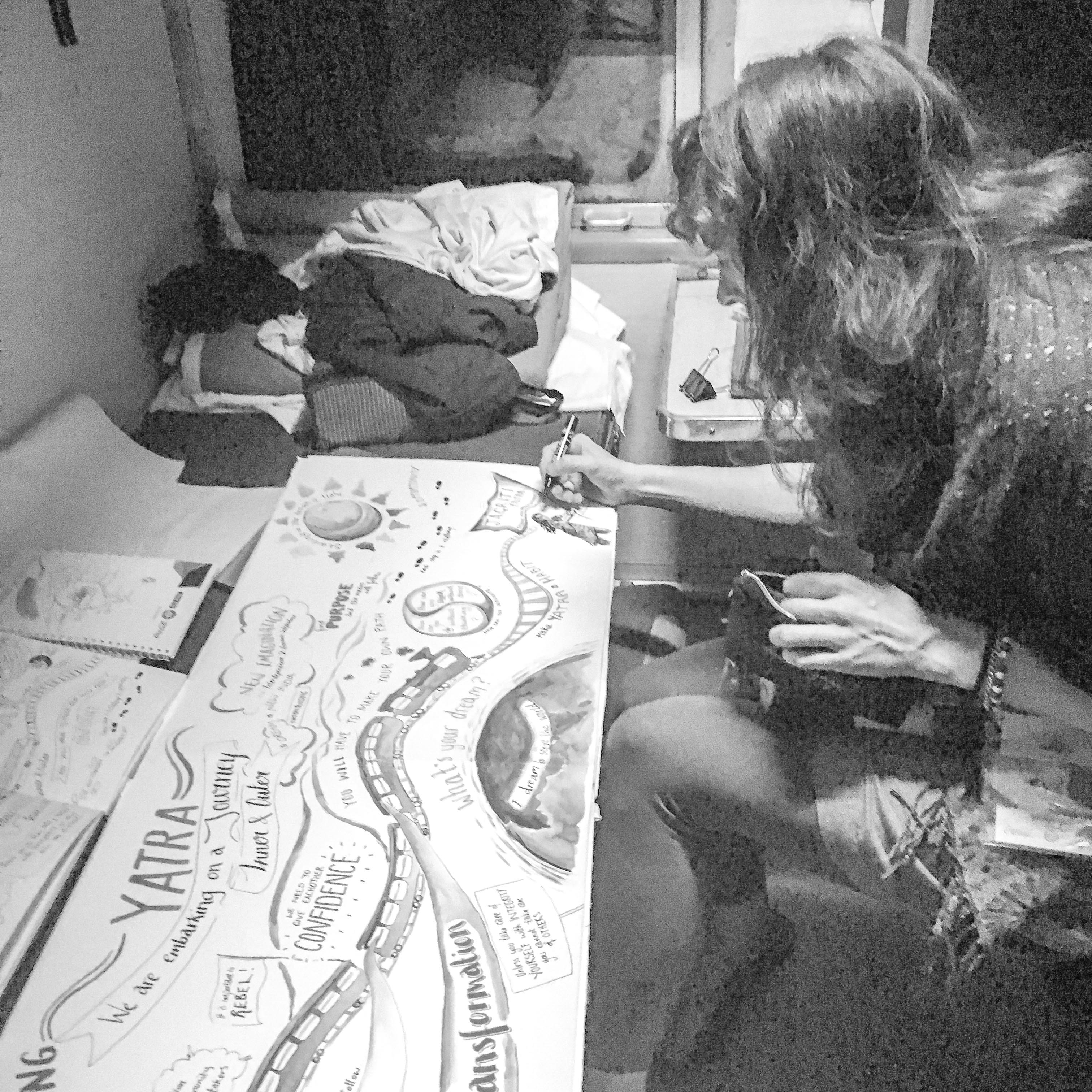 3024x3024 Drawing In Public Ellis - Sketch Over Photo