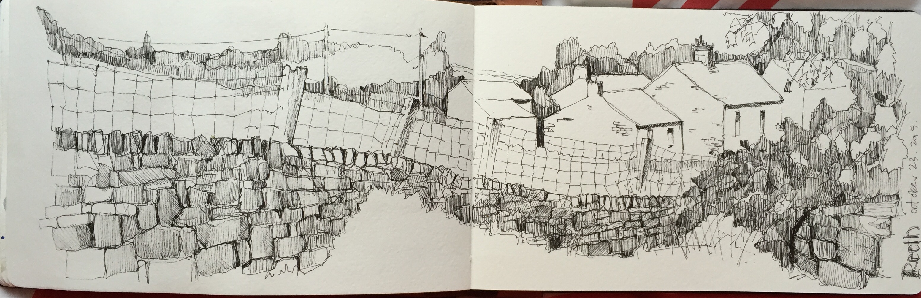 3103x1004 From My Drawn In Yorkshire - Sketch Over Photo