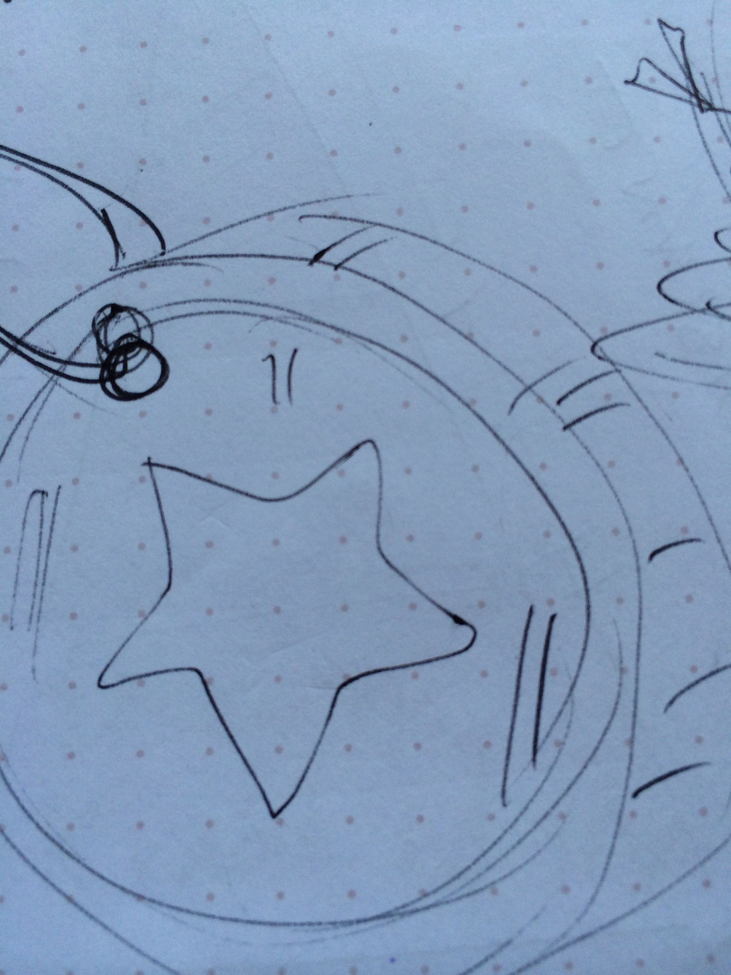 2448x3264 Sketch Of The Upcycled Wood Ornament With Acetate Overlay Hh 2.1 - Sketch Overlay