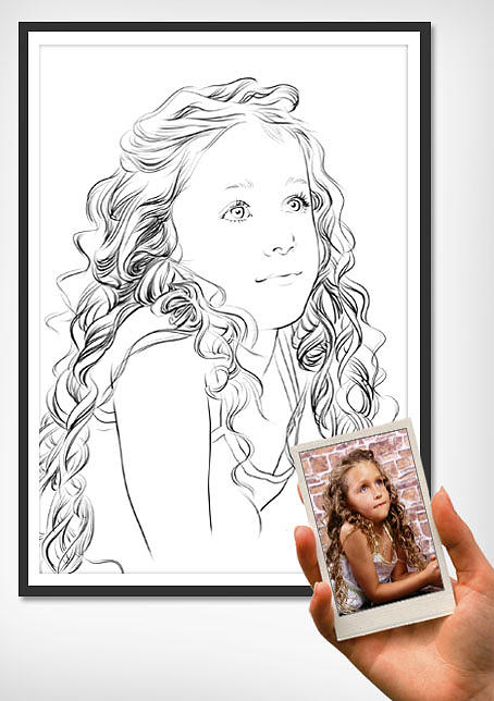 454x644 Custom Sketch Portrait For Birthday Christmas Anniversary Kids - Sketch Painting For Kids