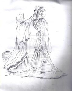 236x296 Sketch Of An Indian Village Woman.. Pencil Sketches - Sketch Painting Images