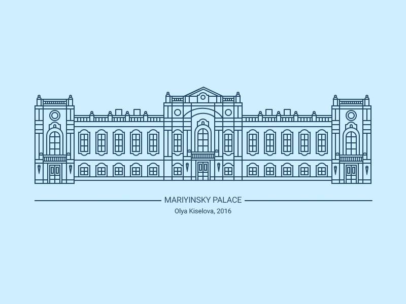 800x600 Mariyinsky Palace In Kyiv Illustration Sketch Freebie - Sketch Palace