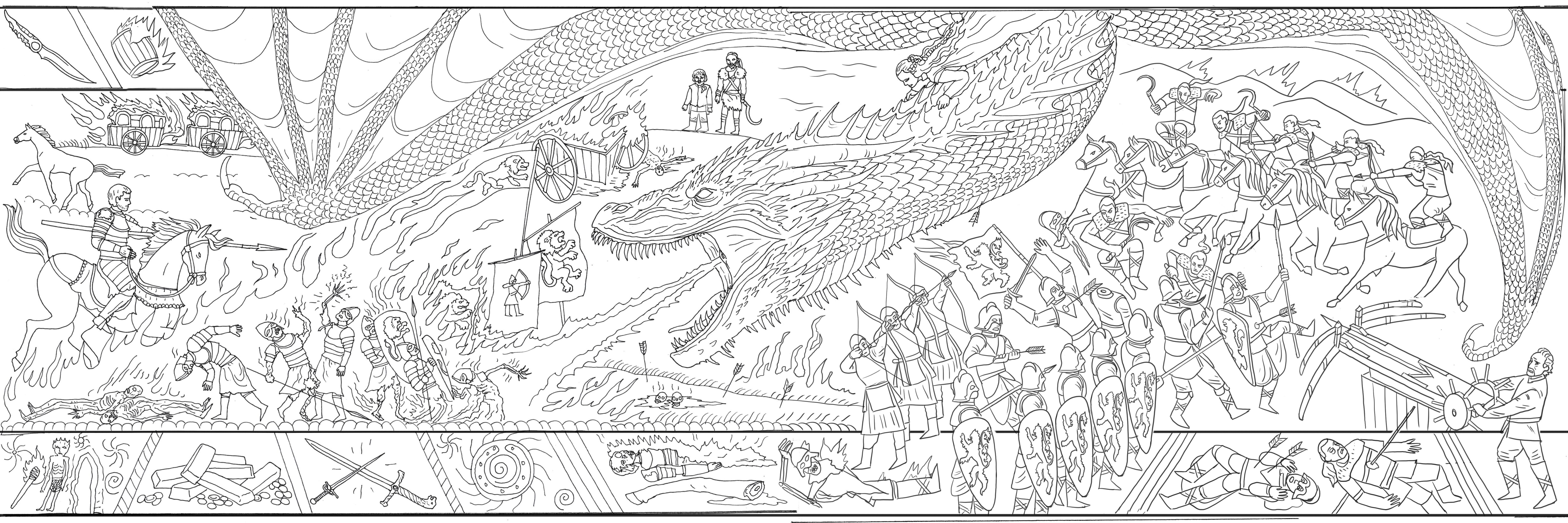 7436x2480 Filegottapestry Panel 7 Episode 4 Outline Sketch.jpg - Sketch Panel