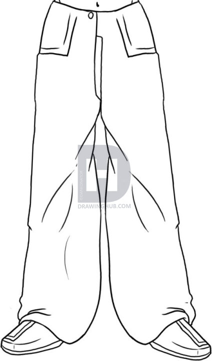 424x720 How To Draw Pants, Step By Step, Drawing Guide, By Darkonator - Sketch Pants