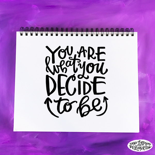 600x600 The Process Of Drawing A Hand Lettered Quote From Beginning To End - Sketch Paper Design