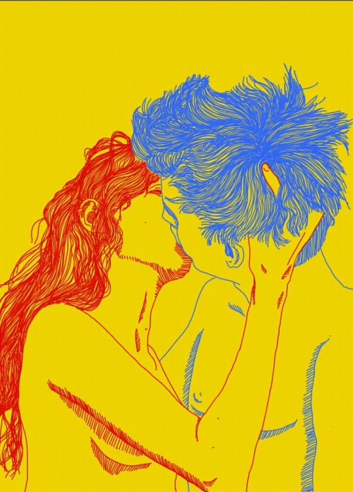 500x697 Love Drawing Illustration Art Painting Young Draw Paper Sketch - Sketch Pen Art