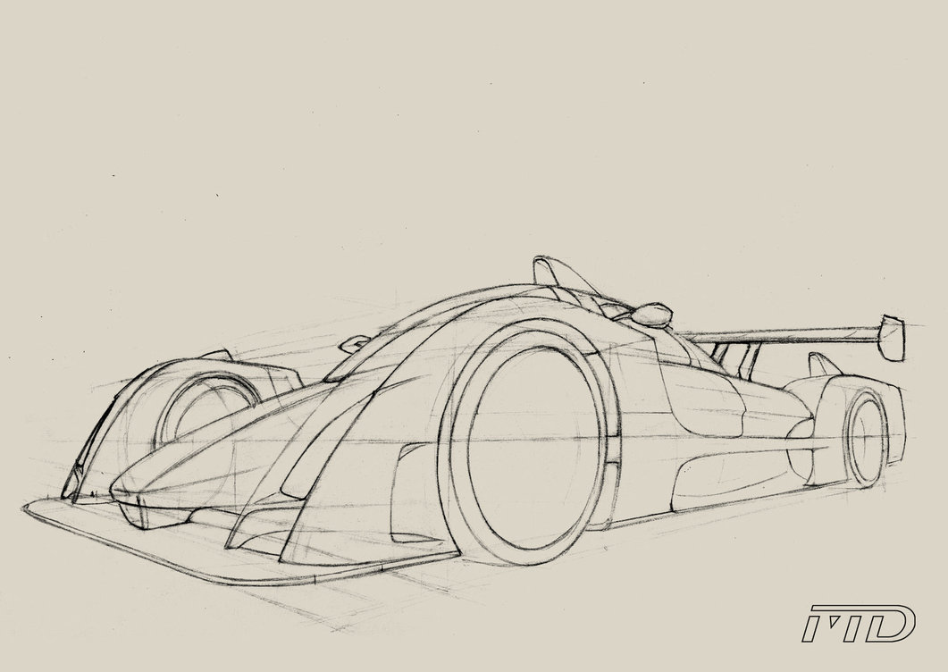 1061x752 Car Sketch In Perspective By Morfiuss - Sketch Perspective