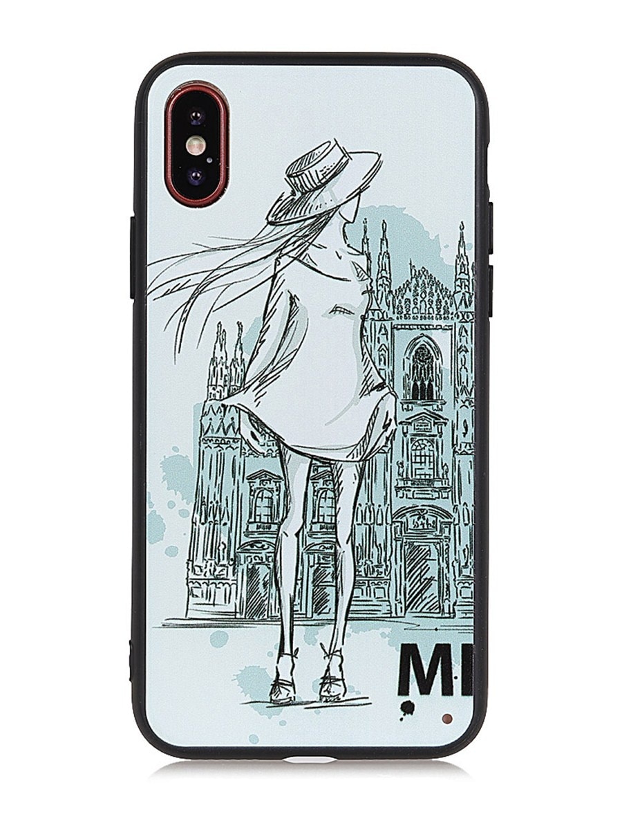 900x1200 Buy Iphone X White Phone Case Creative Pretty Girl And Castle - Sketch Phone