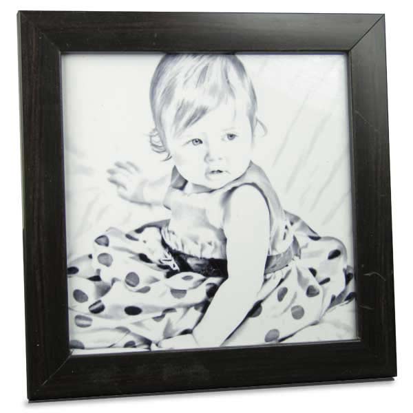 600x600 Pencil Sketch Personalised Tile Frame For Kids - Sketch Photo Frame