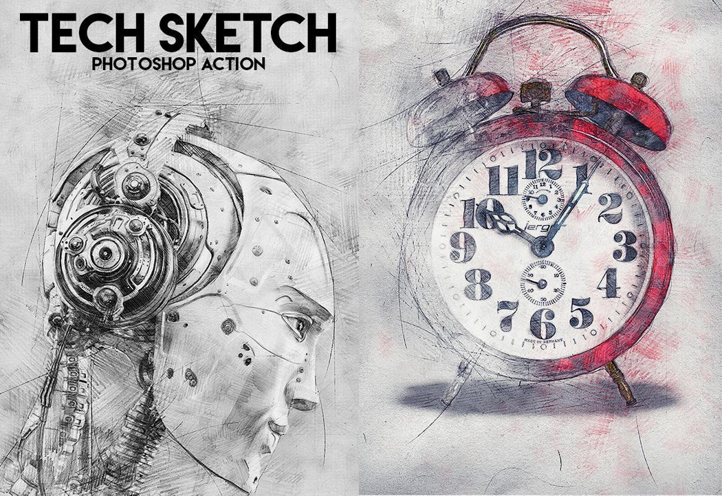 1050x721 Best Photoshop Actions For Stunning Photo Effects Part 1 Psddude - Sketch Photoshop Action