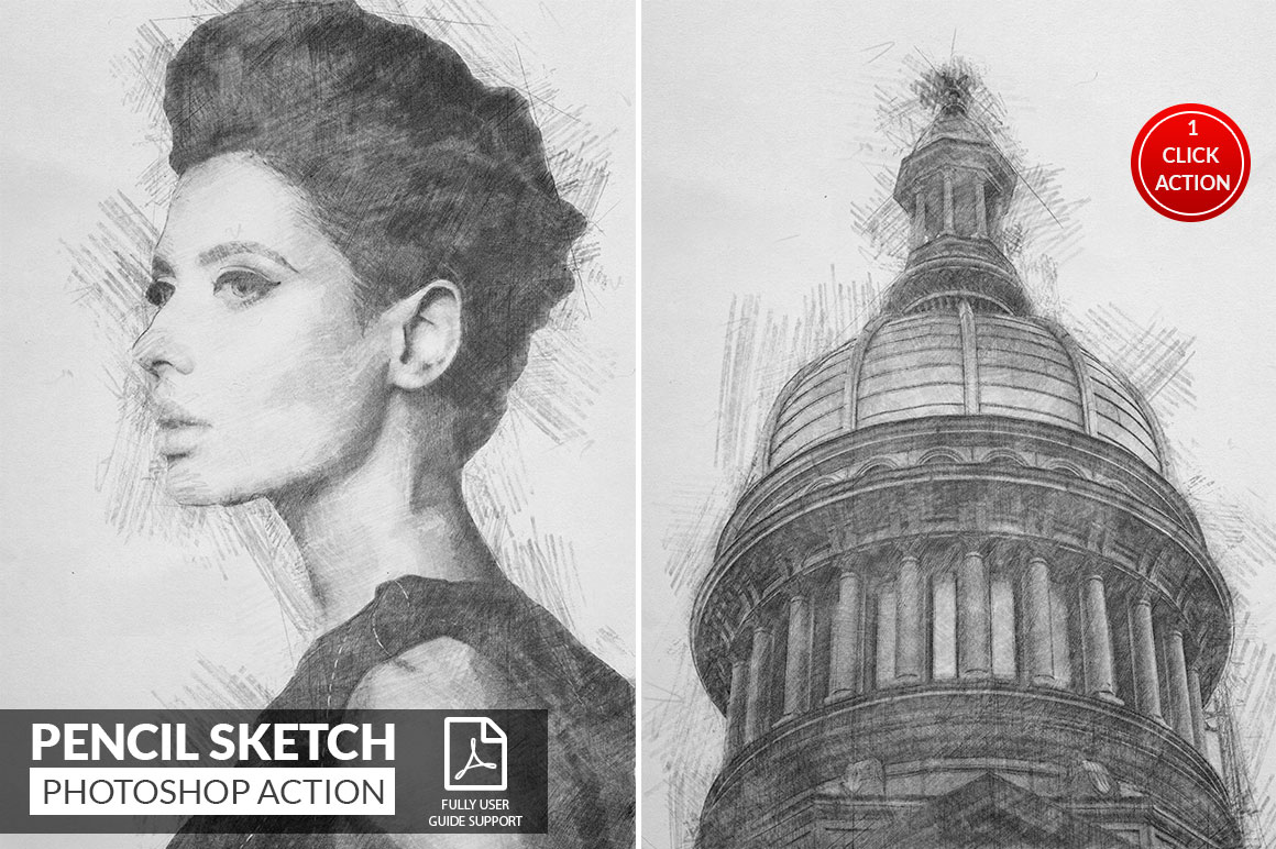 1160x772 Pencil Sketch Photoshop Action By Keepdesign - Sketch Photoshop Action