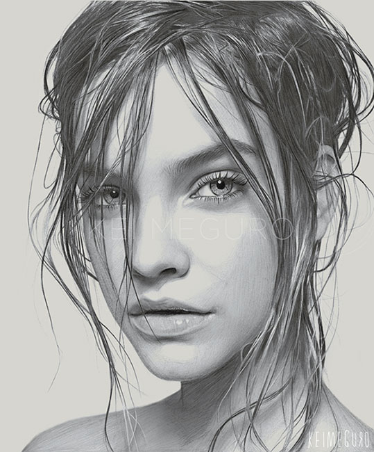 539x650 15 Amazing Pencil Drawings Masterpieces Sketches - Sketch Picture Of A Girl