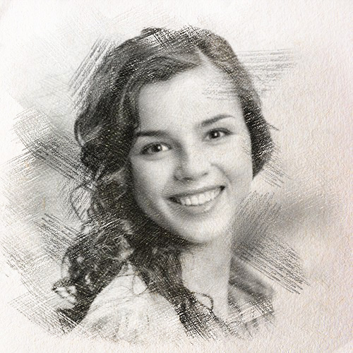 500x500 Turn Your Photo Into A Graphite Pencil Sketch Online! - Sketch Picture Of A Girl