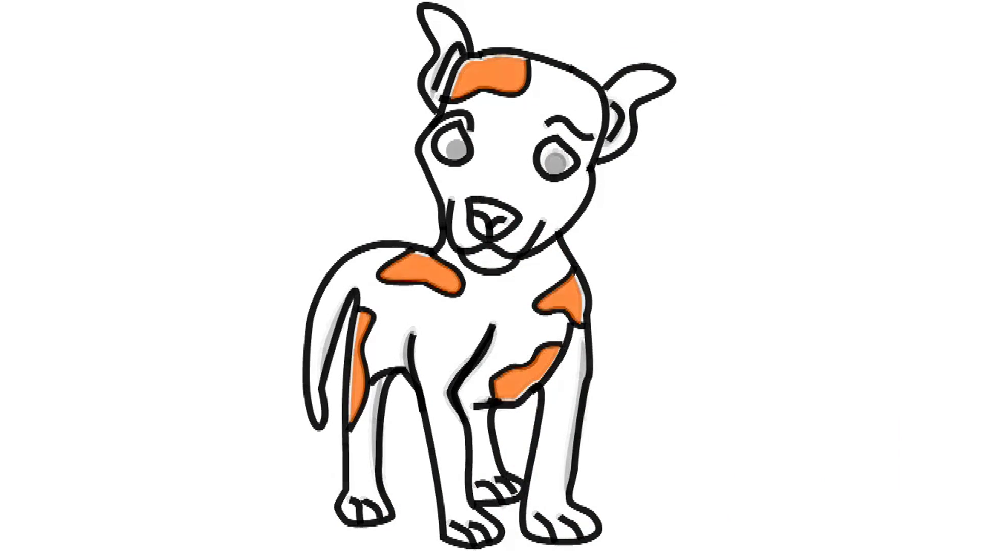 1920x1080 Man Sketching Dog On Whiteboard Background. Animated Sketch Of Dog - Sketch Picture Of Dog