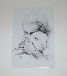 263x300 Katherine Brown Jesus And The Lamb Pencil Sketch Pocket Prayer - Sketch Picture Of Jesus