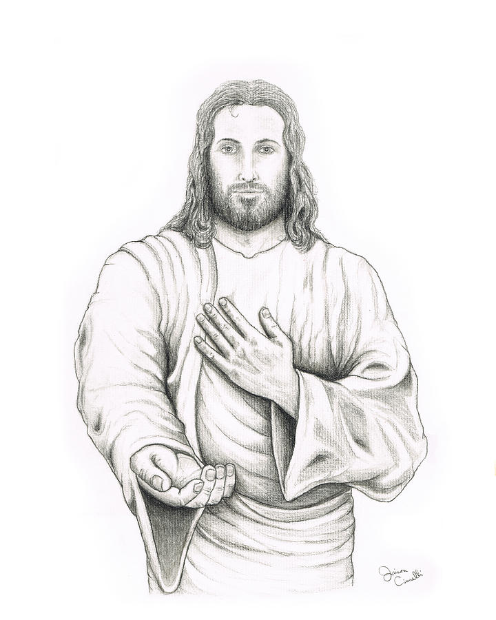720x900 Pencil Drawing Of Jesus Art Fine Art America - Sketch Picture Of Jesus