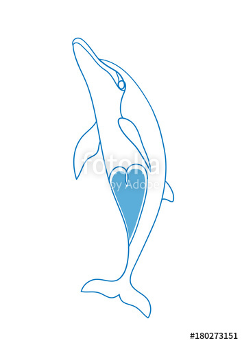 353x500 Sketch Of A Dolphin. Stock Image And Royalty Free Vector Files On - Sketch Pictures Of Dolphins