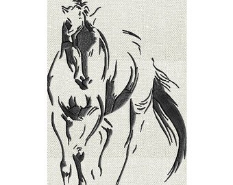 340x270 Horse Sketch Etsy - Sketch Pictures Of Horses