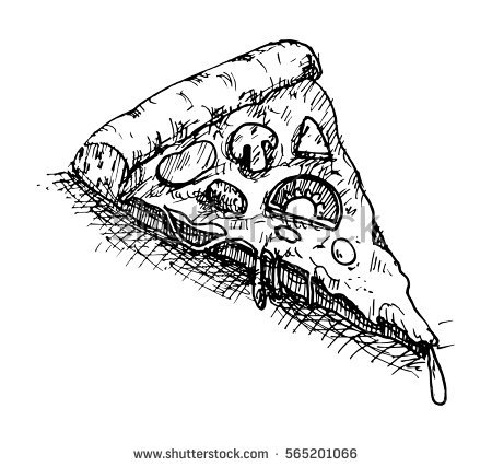 450x427 Collection Of Pizza Slice Drawing High Quality, Free - Sketch Pizza