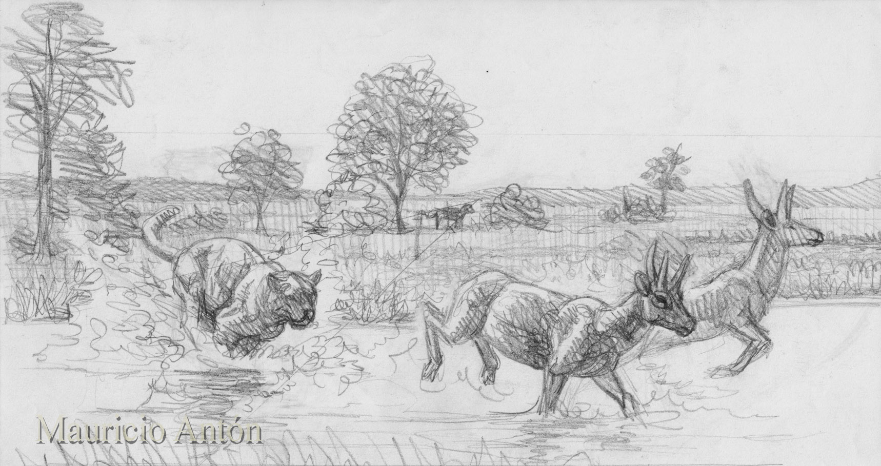 1718x909 From Sketch To Painting Lighting Chasing Sabretooths - Sketch Place