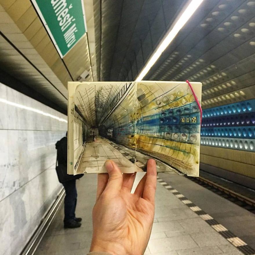 880x880 I Sketch The Places I Go To Every Day So That I Can Remember Them - Sketch Place