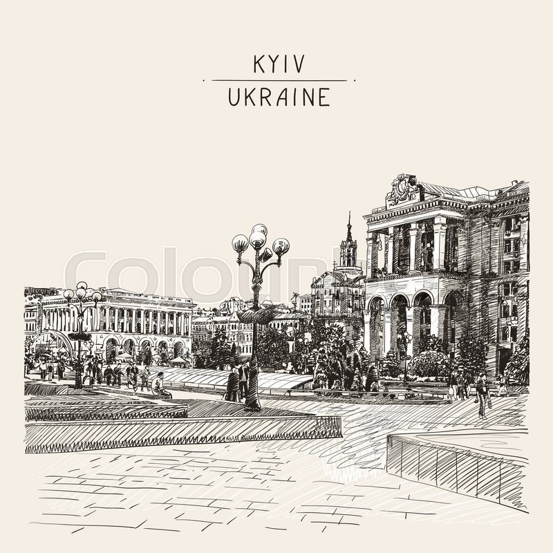 800x800 Sketch Digital Drawing Of Khreshchatyk The Main Street Of The - Sketch Place