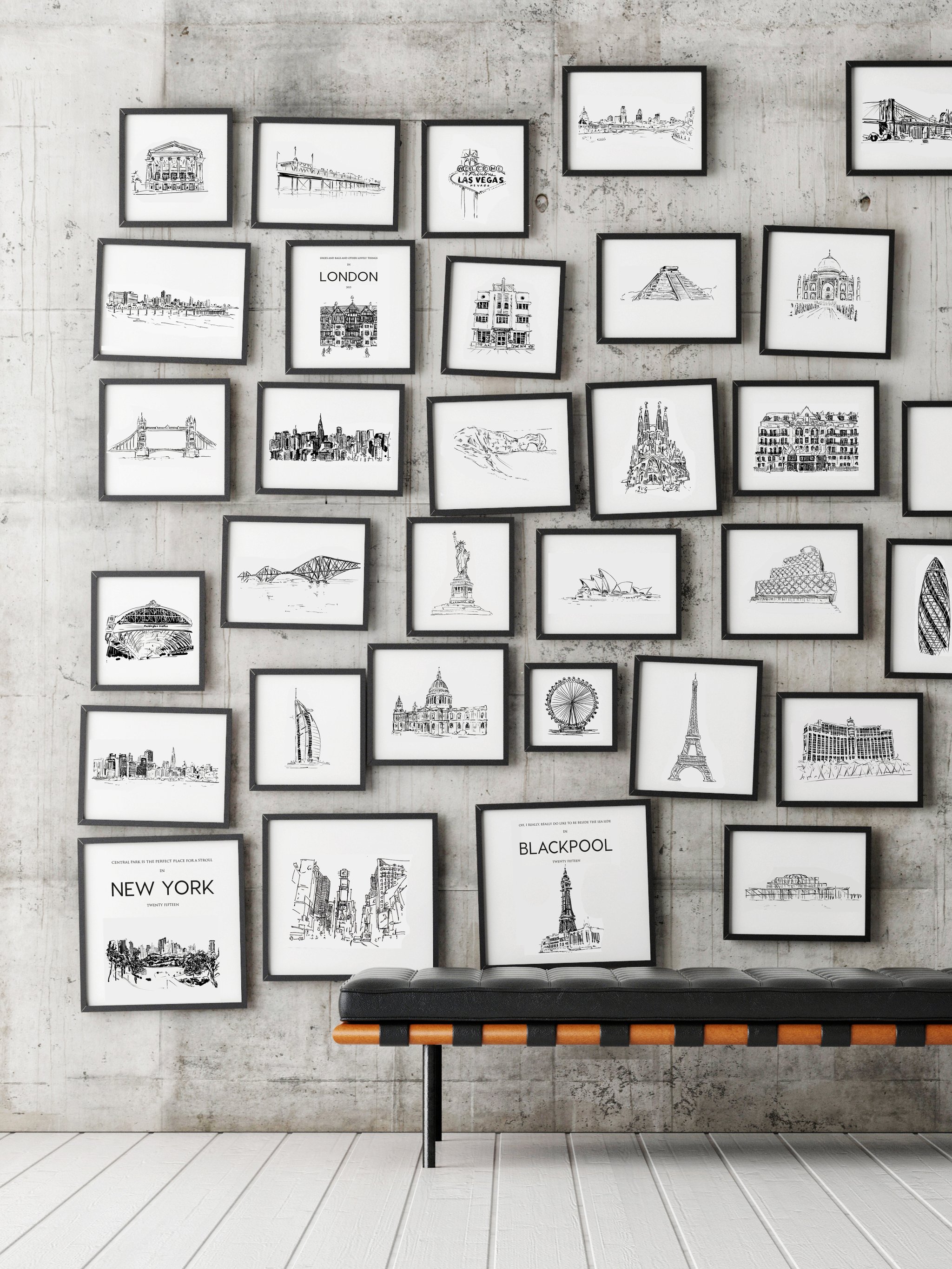 2048x2731 Blackpool Tower Monochrome Sketch - Sketch Place