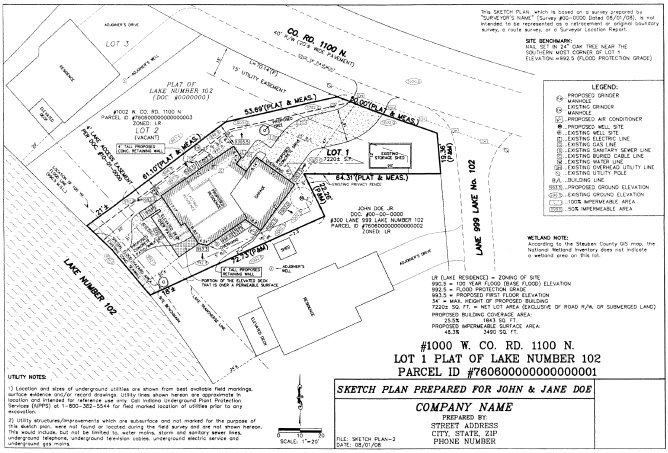 668x453 Steuben County Plan Commission Sample Sketch Plan - Sketch Plan