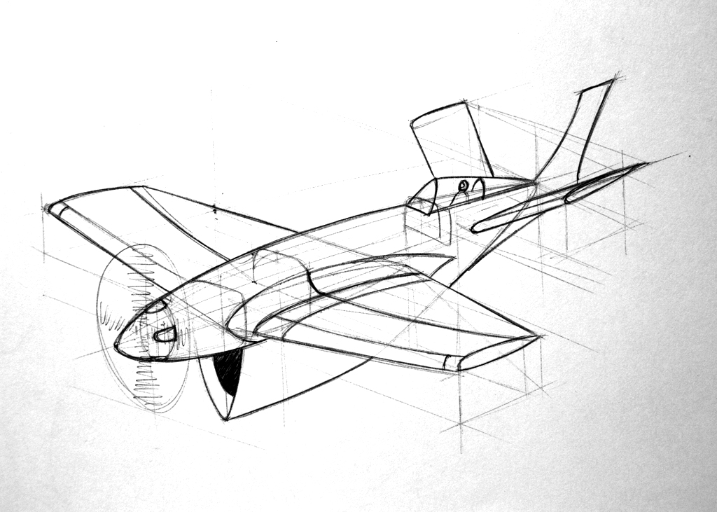 Эскиз самолета для рисования