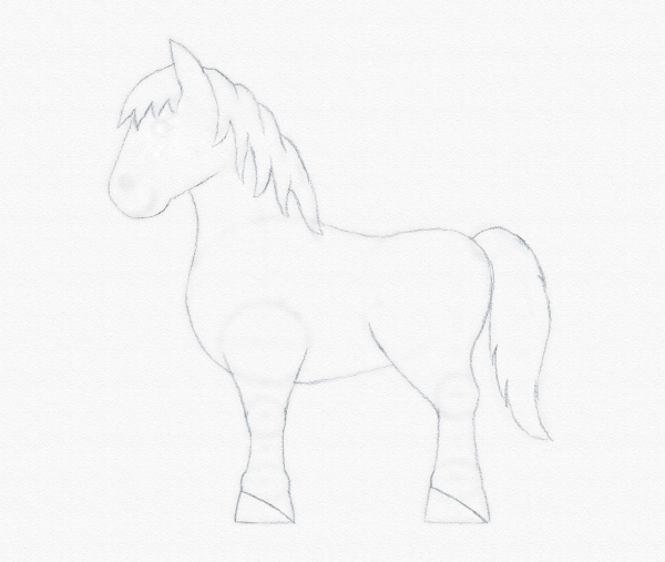 600x507 Drawing For Kids Draw A Pony - Sketch Pony