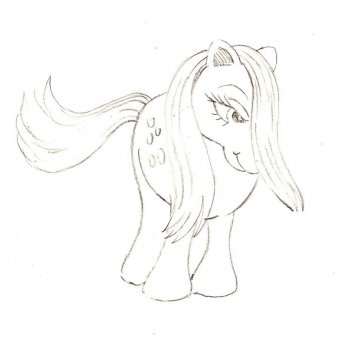 350x342 My Little Pony Commercial Cel Sketch Set 80s Mlp G1 Cotton Candy - Sketch Pony