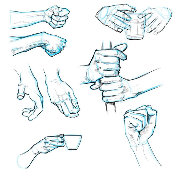 750x750 Drawings Of Hands Quick Sketches Amp Hand Studies - Sketch Poses