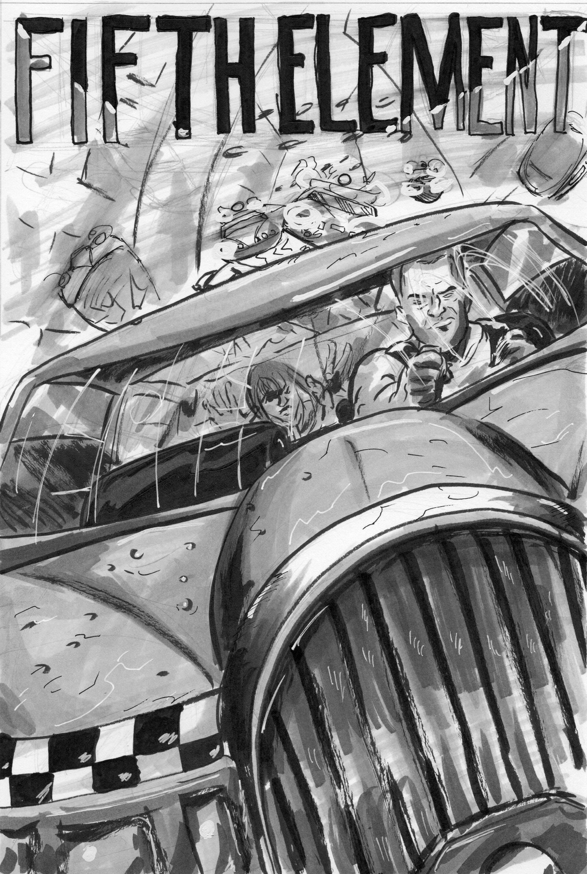 2020x3006 Fifth Element Poster Sketch Sketchbook - Sketch Poster