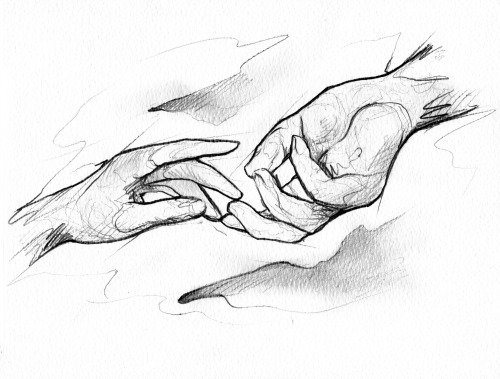 500x379 Hands Sketch (Confess Show) Print - Sketch Print