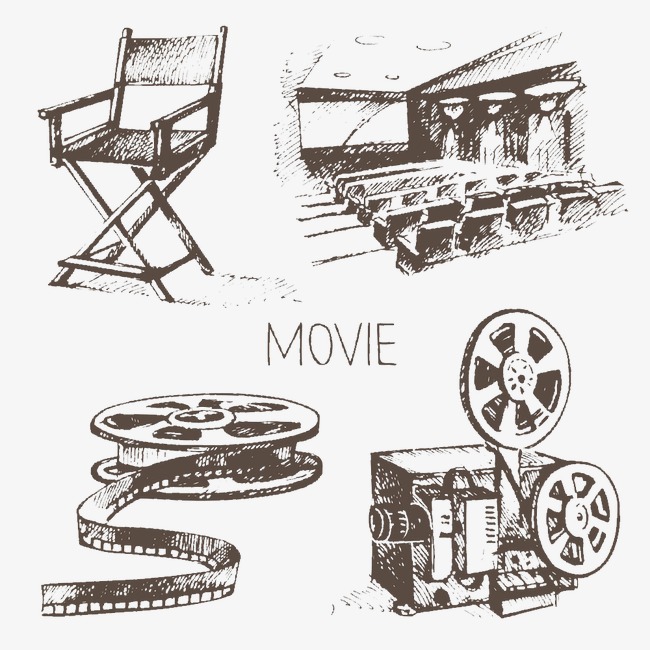 650x650 Sketch Movie Theme Illustration, Movie Clipart, Film, Film - Sketch Projector