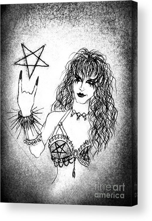 517x750 Black Metal Girl. Sofia Metal Queen. Sketch Acrylic Print By Sofia - Sketch Queen